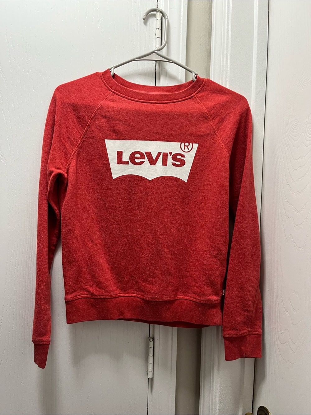 Levi's Red Crewneck Sweatshirt with White Logo, fits Girls 9-12 yrs